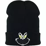 EXPRESS-STICKEREI Lustige Strickmütze - Warme Wintermütze mit Spruch Grinch - Beanie für Damen und Herren - Unisex Wollmütze - Haube mit Spruch