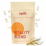 Vitality Blend | Lions Mane + Ginseng + Ashwagandha + Vitamin C + Ginkgo Biloba + Vitamin B | Energy, Konzentration und Gehirn Kapseln | Focus Supplements | Löwenmähne Pilz + 7 Pflanzenextrakte