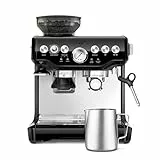 Sage - The Barista Express - Kaffeemaschine mit manuellem Milchaufschumer & Mahlwerk - Automatisches Mahlen, individueller Milchschaum - Schwarzer Sesam, Milchknnchen