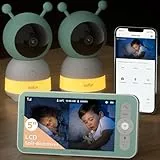 BOIFUN Babyphone mit 2 Kamera App, 2K HD Bild, PTZ 355°/60°, 4×Zoom, Automatische Verfolgung, Weinen/Bewegungs/Geräuscherkennung, Temperatur und Feuchtigkeitsmessung