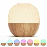 SALKING Aroma Diffuser, 300ml Diffuser für Ätherische Öle, Ultraschall Aromatherapie Diffusor mit automatischer Abschaltfunktion, Weiß Holzmaserung Diffusor für Zuhause Büro Oder Yoga