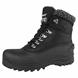riemot Winterstiefel Herren Wasserdicht Schneestiefel Warme Gefüttert Winterschuhe Winter Rutschfest Stiefel Herren Trekkingschuhe Wanderschuhe Arbeiten Ski Outdoor Winter Boots Schwarz EU43