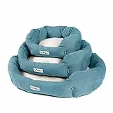 JAMAXX Hunde-Körbchen Bequem Weich, Wendekissen Waschbar Hundekorb Hundebett mit Komfort-Polsterung PDB2089 (L) 90x75 Petrol