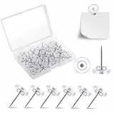 Redamancy 120 Stück Reiszwecken mit Kopf, Transparente Reißzwecken, 16mm Pinnadeln Heftzwecken Reiszwecknadeln Heftzwecken Weiß Reissnägel mit Aufbewahrungsbox für Pinnwand Büro Schule Zuhause