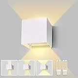 Lureshine Wandlampe mit Austauschbarer G9 LED Lampe Warmweiß 3000K Aluminium LED Wandleuchte Innen|Aussen Einstellbarer Abstrahlwinkel Wandbeleuchtung für Schlafzimmer Badezimmer Gang（Weiß,1 Stücke）