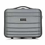 WITTCHEN Globe Line Kosmetikkoffer Reisekoffer Handgepäck Kabinenkoffer Hartschale aus ABS Zahlenschloss | 25 x 33 x 16,5 cm | Grau Lufthansa/Eurowings/Ryanair/Condor/Discover Airlines
