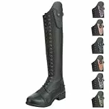 SUEDWIND FOOTWEAR Kinder-Reitstiefel aus Leder Nova Kids Fun Leather Polo – Stiefel zum Reiten – Polo-Schnürung, SBS 8 Reißverschluss & Ortholite-Innensohle – schwarz – Größe 35 - N