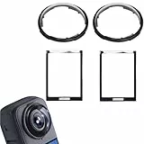 GUTERTOP 2 Stück Linsenschutz für Insta360 x4, Linsenschutz Premium mit 2 Stück Kratzfestes Gehärtetes Glas 3D Drehbar Objektivschutz