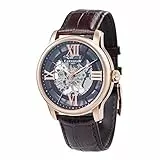 Thomas Earnshaw Longitude ES-8062-02 mechanische Herren-Armbanduhr, braunes Zifferblatt mit Skelett-Anzeige, braunes Lederarmband
