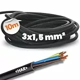 Lapp 10m Gummileitung H07RN-F 3G1,5 - UV-beständiges Erdkabel Schwarz
