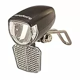 Prophete Fahrrad LED-Scheinwerfer – 15 Lux, mit EIN-/Ausschalter & abnehmbarem Reflektor – Für Naben-, Seitendynamo & E-Bikes (6V) – StVZO zugelassen – Kompakter Scheinwerfer mit Nirosta-Halter