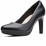 Clarks Damen Ambyr Joy Shoes, Black Leather, 42 EU