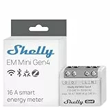 Shelly EM Mini Gen4, WLAN-betriebener Smart-Energiemesser bis zu 16A, Matter, Zigbee, Amperemeter, Voltmeter, Leistungsmessung, Fernsteuerung, Hausautomation, Kein Hub Erforderlich, 1 Stück