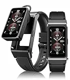 OUKITEL Smartwatch Herren Damen Bluetooth Kopfhörer 2-in-1, Wasserdicht Fitnessuhr mit Telefonfunktion, 1,47 Zoll AMOLED Display, 100+ Sportmodi mit Schrittzähler Schlafmonitor Herzfrequenz (Schwarz)