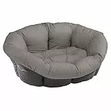 Ferplast Hundekissen, Hundebett und Katzenbett SOFA 'CUSHION 10 Kissen für Haustiere, gepolsterter Bezug, weiche waschbare Baumwollpolsterung, verstellbar mit Gummizug, 96 x 71 x h 32 cm grau