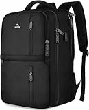 MATEIN Handgepäck Rucksack 55x40x23, Groß Reiserucksack Handgepäck Flugzeug Herren, 44L Laptop Rucksack 18.4 Zoll mit USB Ladeanschluss, Schuhfach, Wasserabweisend Damen für Lufthansa, Schwarz