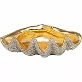 Kare Design Deko Schale Noble Shell, Gold, 14x41x27 cm, Obstschale, Muschel Motiv, Handbemalt, Esszimmer, Golden