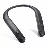Lazmin112 Nackenbügel-Bluetooth-Lautsprecher, kabelloser tragbarer Lautsprecher, 12 Stunden Spielzeit, 3D-Stereoklang, integriertes Mikrofon, IPX4, 90 g leicht, ergonomisch