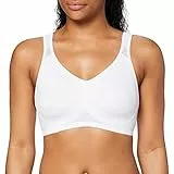 Dorina Damen Flex Ungepolsterter Sport-BH – Atmungsaktives Tactel-Mikrogewebe, Racerback-Design mit Vollständiger Abdeckung für Low-Impact-Workouts, Weiß