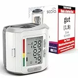scala SC 6400 silber Handgelenk Blutdruckmessgerät – Präziser Blutdruckmesser mit WHO-Indikator & 85 Speicherplätzen – Fuzzy Logic Technologie – Inkl. Box & Batterien – Manschette 13,5-19,5 cm