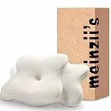 MEINZII'S Nackenstützkissen, Nackenkissen Kopfkissen, Ergonomisches Kopfkissen, Orthopädisches Kopfkissen für Seitenschläfer, Rückenschläfer und Bauchschläfer (Weiß)