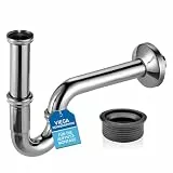 Viega Röhrensiphon Plus 101572 1 1/4 Zoll x 32mm, verchromt, verlängertes Tauchrohr und Wandrohr, Gummimanschette, Gumminippel by kör4u - für Abflussrohr 50x32mm - Made in Germany