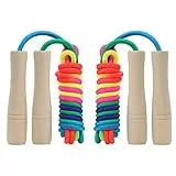 ACEONE 2pcs Springseil Kinder, verstellbares Kinder-Springseil mit Holzgriff für Jungen und Mädchen, Weihnachten, Geburtstag, Kindertag, Geschenk (2,6 m)