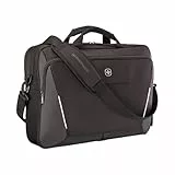 WENGER XE Brief 17 Laptop-Tasche zum Umhängen, Notebook bis 17 Zoll, Tabletfach, Aktentasche, Organizer, 25 l, Damen Herren, Büro Business-Reisen Uni, Schwarz, 653301