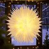 Sky angle 3D Weihnachtsstern Papiersterne Beleuchtet Batterie mit Timer für Fenster - 60cm Leuchtstern Stern Zum Dekorieren von Weihnachtsbaum für Innen Zum Aufhängen