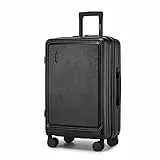 Kono Kosmetikkoffer ABS+PC Klein Beautycase Hartschalen Handgepäck Reisekoffer Leicht kulturkoffer Schminkkoffer Tragbar Make Up Kabinengepäck mit Handgriff und Spannengurt(Schwarz)