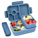 Bugucat Brotdose Kinder mit Fächern 1300ML,Lunchbox Kinder Auslaufsicher mit 5 Fächern,Bento Box Lunchbox mit Fächern für Erwachsene,Vesperdose Frühstücksbox für Mädchen & Jungen Dunkelblau