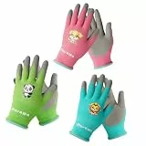 Plusawa Kinderhandschuhe, Nylon + Spandex Handschuh Kern, rutschfest und kratzfest, bequem und atmungsaktiv. Geeignet für Kinder Outdoor-Aktivitäten, 3 Paar Packung, XS (XS)