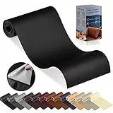 YAFLC kunstleder selbstklebend Schwarz, 10 x 160cm leder patch selbstklebend, kunstleder reparaturset für couch Autositz Sofa Möbel Leder Reparatur Jacken und Renovierung