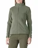 Outdoor Ventures Damen Fleecejacke mit Durchgehendem Reißverschluss Stehkragen Frauen Leichte Fleece Sweatjacke Warme Damenjacke für Laufen, Wandern und Freizeit Graugrün L