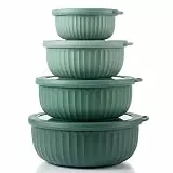 Arendo - Vorratsdosen Set mit Deckel – 4er Set - Salatschüssel Rührschüssel - Schüssel Set in verschiedenen Größen – lebensmittelecht – Spülmaschinen und Mikrowellen geeignet – 0,38 bis 2,4 Liter
