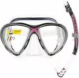 CRESSI Combo Big Eyes+Alpha UD Black/Pink - Kombo Set Maske Big Eyes Evo und Schnorchel Alpha UD, zum Tauchen und Snorkeln, Schwarz/Rosa, Einheitsgröße, Erwachsene
