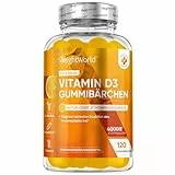 Vitamin D3 4000 IE - 120 Gummibärchen Ohne Zucker - 1 Vitamin D gummies alle 4 Tage - Sonnenvitamin mit Zitronengeschmack - Alternativ zu Vitamin D3 Tropfen, Kapseln & Tabletten - WeightWorld