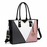 Miss Lulu Handtasche Damen Schultertaschen Damen Shopper Große Handtasche Aktentasche Henkeltasche Arbeitstasche für Büro Arbeit V-förmiges Design Viele Fächer