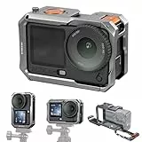 REYGEAK Ultraleichter Metallkäfig für DJI OSMO Action 6, Aluminium-Schutzgehäuse-Rahmen mit 1/4-Zoll-Schraube, Kaltschuh, Schnellspanner-Adapterhalterung mit Doppelkrallen für OSMO Action 6