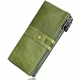 Roulens Geldbörse Damen - Groß Vintage Leder Geldbörse für Damen - Portemonnaie Damen Leder - Damen Portemonnaie mit RFID Schutz - Geldbeutel Damen mit 13 Kartenfächer mit Handyfach