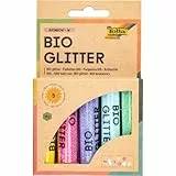 folia 57812 - Bio Glitter Mix RAINBOW M, 5 Tuben à 7g, organischer Glitzer in 5 verschiedenen Farben, zum Verzieren und Dekorieren
