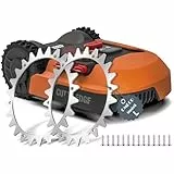 OMECO 2 Stück Mähroboter Spikes für Worx Landroid L & Vision, 225 mm Rasenmäher Roboter Spikes, Gesenkte Schraubenlöcher Entgratet, 14x Selbstschneidende Schrauben