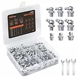 TRILINK Schmiernippel Sortiment Kit - 160 Stück M6, M8, M10 metrische Schmier fittings mit geraden, 45- und 90-Grad-Winkeln, inklusive Schraubenschlüssel - Ideal für Automotive und Landwirtschafts
