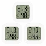 3 Stück Thermometer für Innenräume Digital Hygrometer Innen - HohePräzision Mini Raumthermometer Innen, temperatur und luftfeuchtigkeitsmesser luftfeuchtigkeitsmesser innen Für Schlafzimmer, zimmer