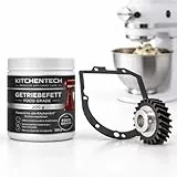 KitchenTech Reparatur-Set für KitchenAid Küchenmaschinen – Getriebefett 200g + Getriebedichtung + Antriebszahnrad – Wartung & Instandsetzung passend für Artisan, Classic, Ultra, Heavy Duty