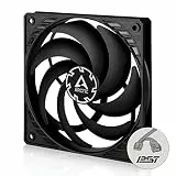 ARCTIC P12 Slim PWM PST - PC Lüfter, 120 mm Gehäuselüfter optimiert für statischen Druck, Case Fan mit PST-Anschluss (PWM Sharing Technology), besonders schmal - Schwarz