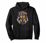 Harry Potter Hogwarts Multi-Colored Floral Crest, V-Ausschnitt, Pullover Hoodie, Langarm