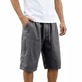 Generisch Cargo Shorts Herren - Stretch Hose Mit Taschen Sommer Baggy Kurze Hosen Freizeit Cargohose Men Atmungsaktive Fahrrad Knielang Männer Hose Vintage Outdoor Sportlich Herren-Shorts