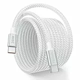 240W USB C auf USB C Kabel 1.5M, PD3.1 Ladekabel USB C Schnellladekabel für iPhone 17/16e/16/15 Pro Max, für Samsung Galaxy S26/S25/S24, MacBook Pro/Air, iPad Pro Weiß