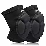 Viexpand 1 Paar Knieschützer, Schwamm Rutschfest Knieschoner, Knieschoner Sport Beschützer Verdickung Anti-Kollision Knie,Atmungsaktiv Hohe Elastizität, für Damen & Herren,Schwarz,L